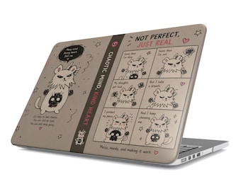 Not Perfect Just Real MacBook Case | Messy Mind Kind Heart Laptop Cover | Mental Health Self Care Gift | MacBook Neo Air 15 13 Pro 14 16 M5