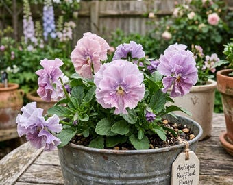 Gekräuselte Lavendel Stiefmütterchen Samen - 25 Non-GMO kalte winterharte Blumen für Gartenbeete & Container