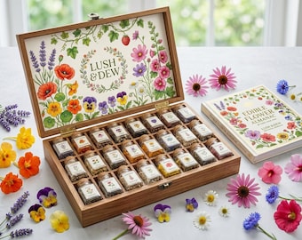 32 Essbare Blumensamen Kit - Non-GMO Culinary Garden Collection mit wachsendem Almanach