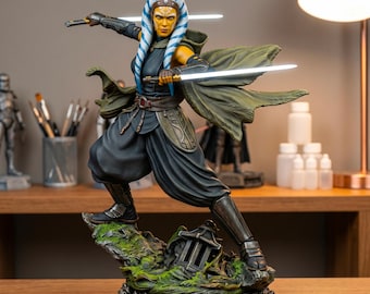 Ahsoka Tano Sculpture Star Wars STL File – Ahsoka Tano Sculpture 3D Print Model – Resin Star Wars Figure STL – Digital Download