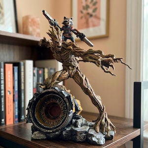 Rocket und Groot STL-Datei – Marvel Guardians of the Galaxy 3D-Druckmodell – Rocket & Groot Resin-Figur (STL) – Digitaler Download