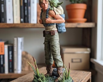 Luke Skywalker and Yoda STL File – Star Wars Jedi Training 3D Print Model – Resin Figure STL – Digital Download
