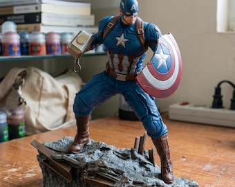 Captain America STL File – Marvel SuperHero 3D Print Model – Resin Avengers Figure STL – Digital Download