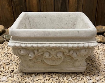 Maceta clásica de jardín, maceta de hormigón, adorno para plantas de exterior, soporte de piedra para plantas, maceta para patio, figura decorativa, regalo para amantes de las plantas