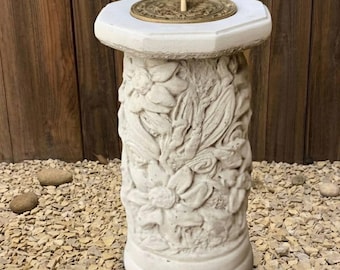 Meridiana in pietra fatta a mano, ornamento per giardino in cemento, scultura a colonna solare da esterno, figura di orologio solare in cemento, decorazione a colonna classica, regalo per gli amanti delle meridiane