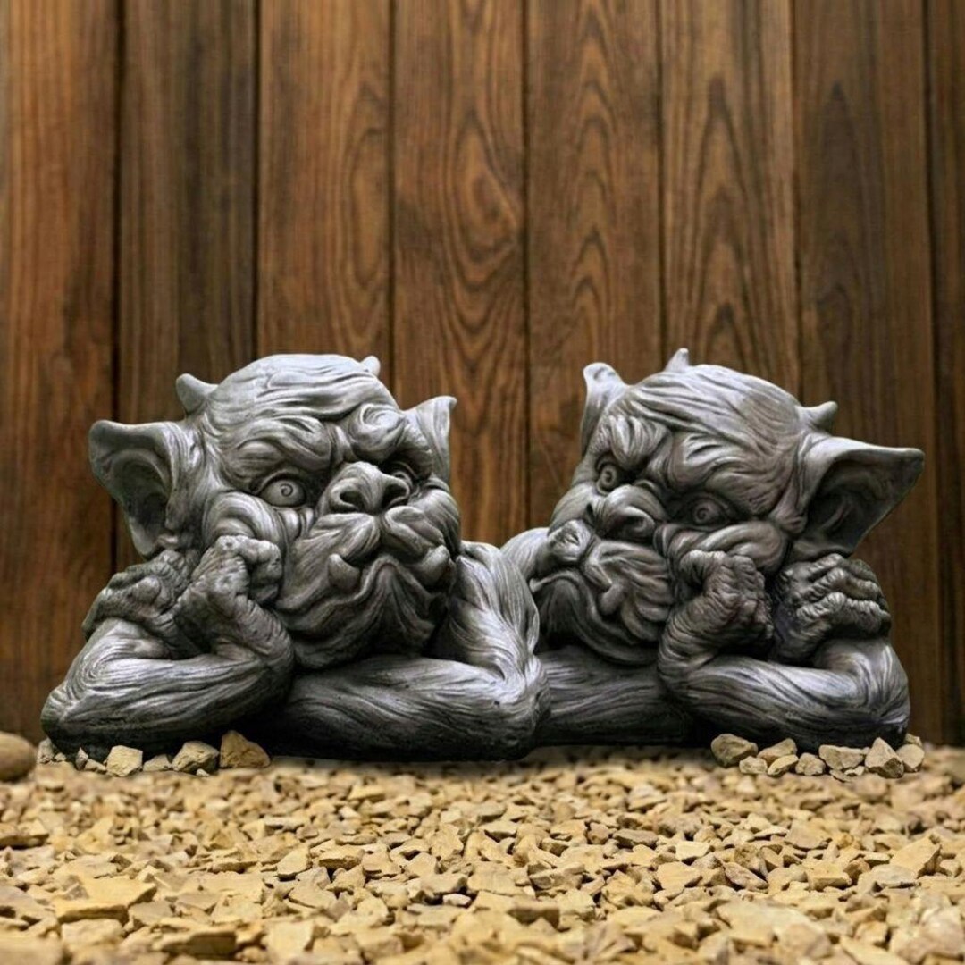 Handmade Concrete Gargoyle Statue Gothic Demon Sculpture Garden Outdoor ...