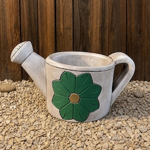 Handmade Concrete Watering Can Planter Cement Flower Pot  Stone Succulent Planter Garden Plant Pot Decor Outdoor Flower Pot Planter Ornament