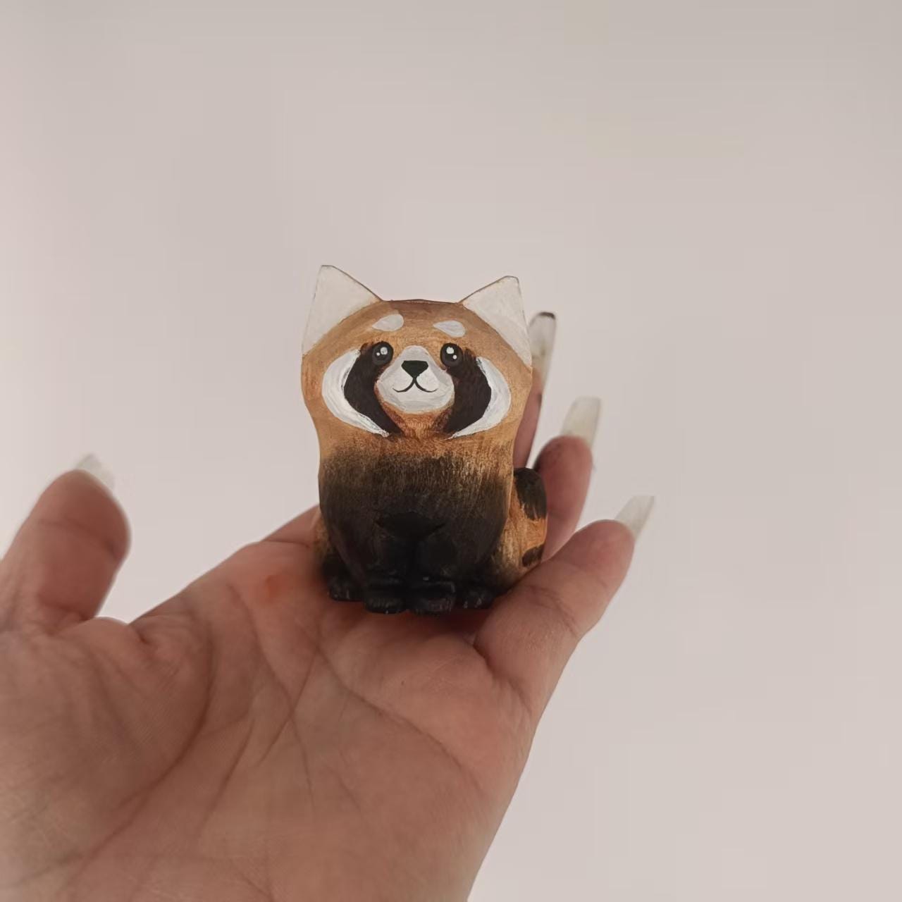 Hand Carved Wooden Red Panda Figurine, Artisan Animal Lover Gift - Etsy