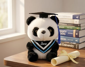 Personalized Graduation Panda Plush, Custom Name Class of 2026 Gift, Cute School Keepsake for Friends Teacher Lover, Memory Teddy Bear