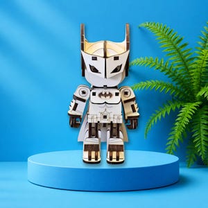 Figura de madera de Batman SVG / Archivo de corte láser 3D en capas del Caballero Oscuro / Decoración de escritorio de superhéroe DXF / Regalo de guardián de Gotham (descarga digital)