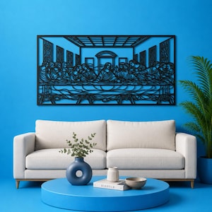 Last Supper Wall Art SVG | Flow Line Jesus Vector (Digital Download)