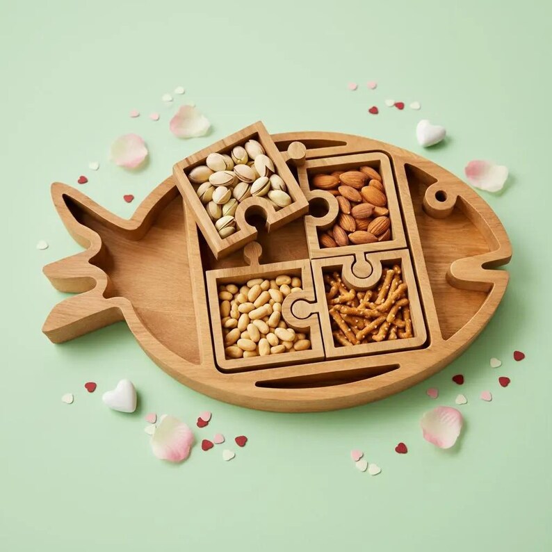 Fish Shape Serving Tray Laser Cut File | Interlocking Snack Board SVG ...