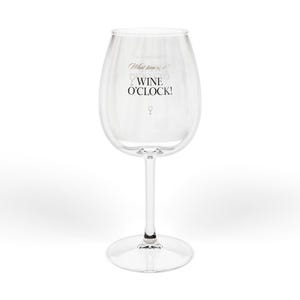 Wine O'Clock Stemmed Wine Glass | 12oz Clear Glassware