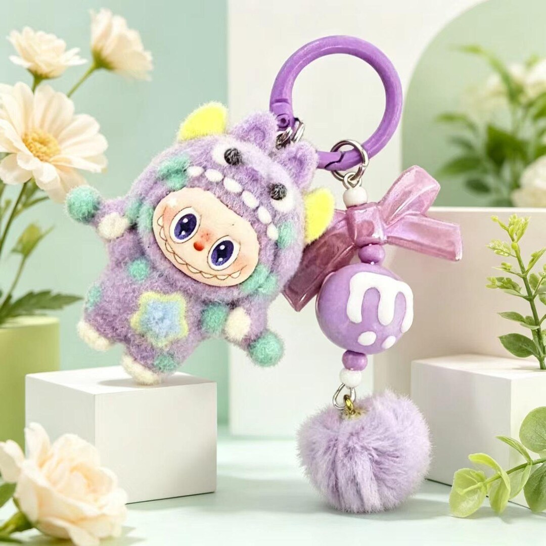 Labobo Keychain Price Cute Monster Labubu Style Keychain, Flocked Plush Bag Charm, Kawaii ...