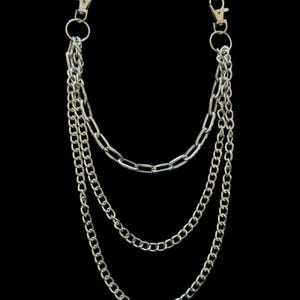 Double Layer Cuban Multi Wallet Chain – Trouser Chain, Streetwear, Y2K, Unisex, Layered, Urban, Aesthetic, Trend, Statement