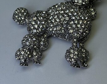 Poodle Crystal Brooch