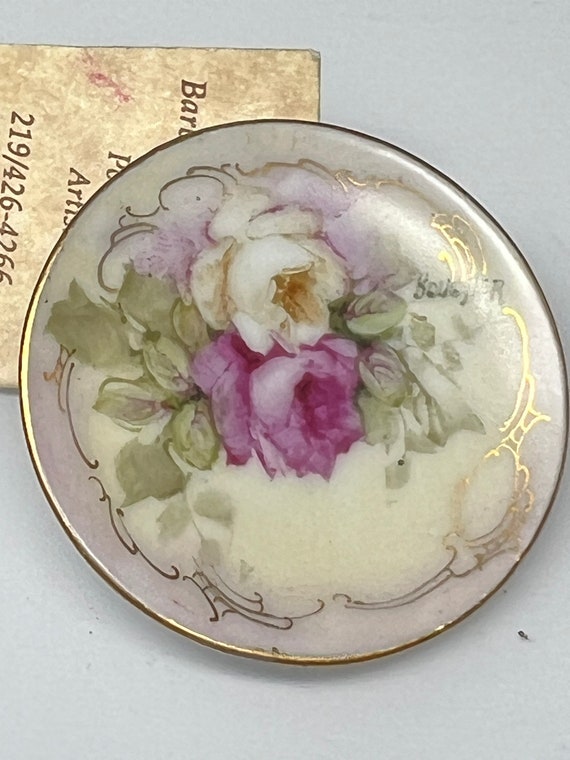 Limoges Signed Hand Painted Pin