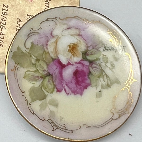 Limoges Signed Hand Painted Pin