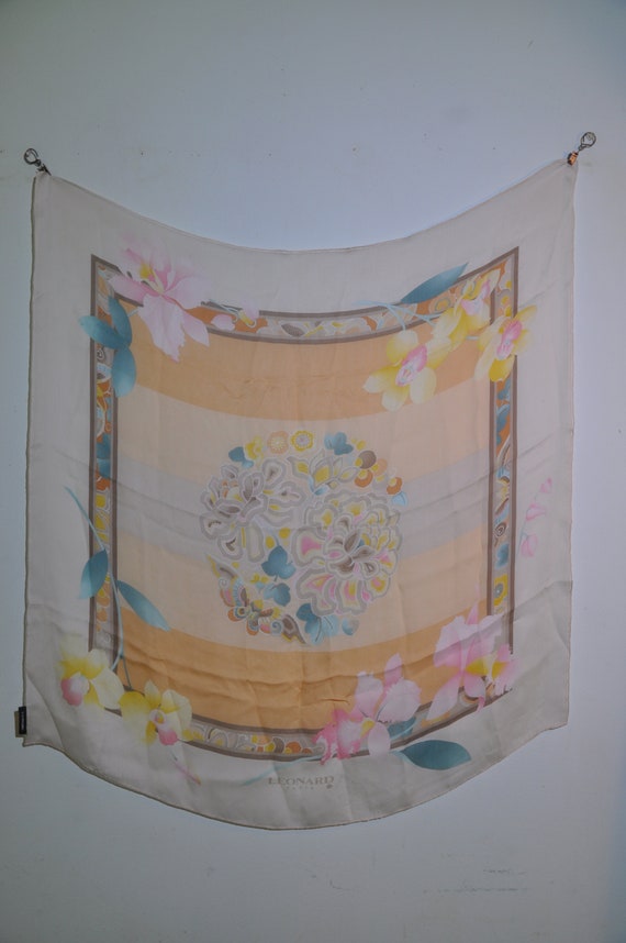 Leonard Paris Silk Mouselline Sheer Silk Scarf