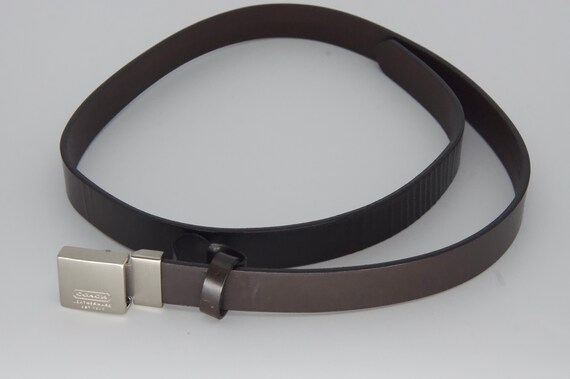 Coach Leather Slim Small Leather Belt - Etsy display picture 1