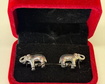 Sterling Silver Elephant Cuff Links