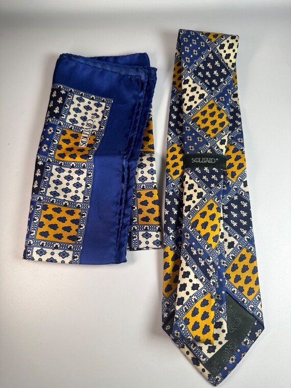Souleiado Silk Tie and Pocket Square Scarf Set - image 4