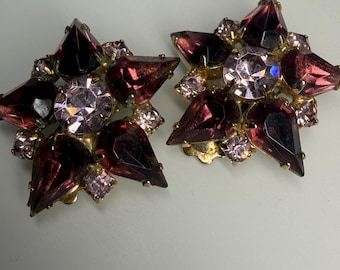 Crystal Star Clip On Earrings