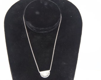 Watch Face Sterling Silver Pendant Necklace