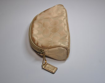 Coach Gold Fabric Cosmetics Bag