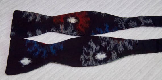 Vintage Ikat Cotton Bow Tie - image 1