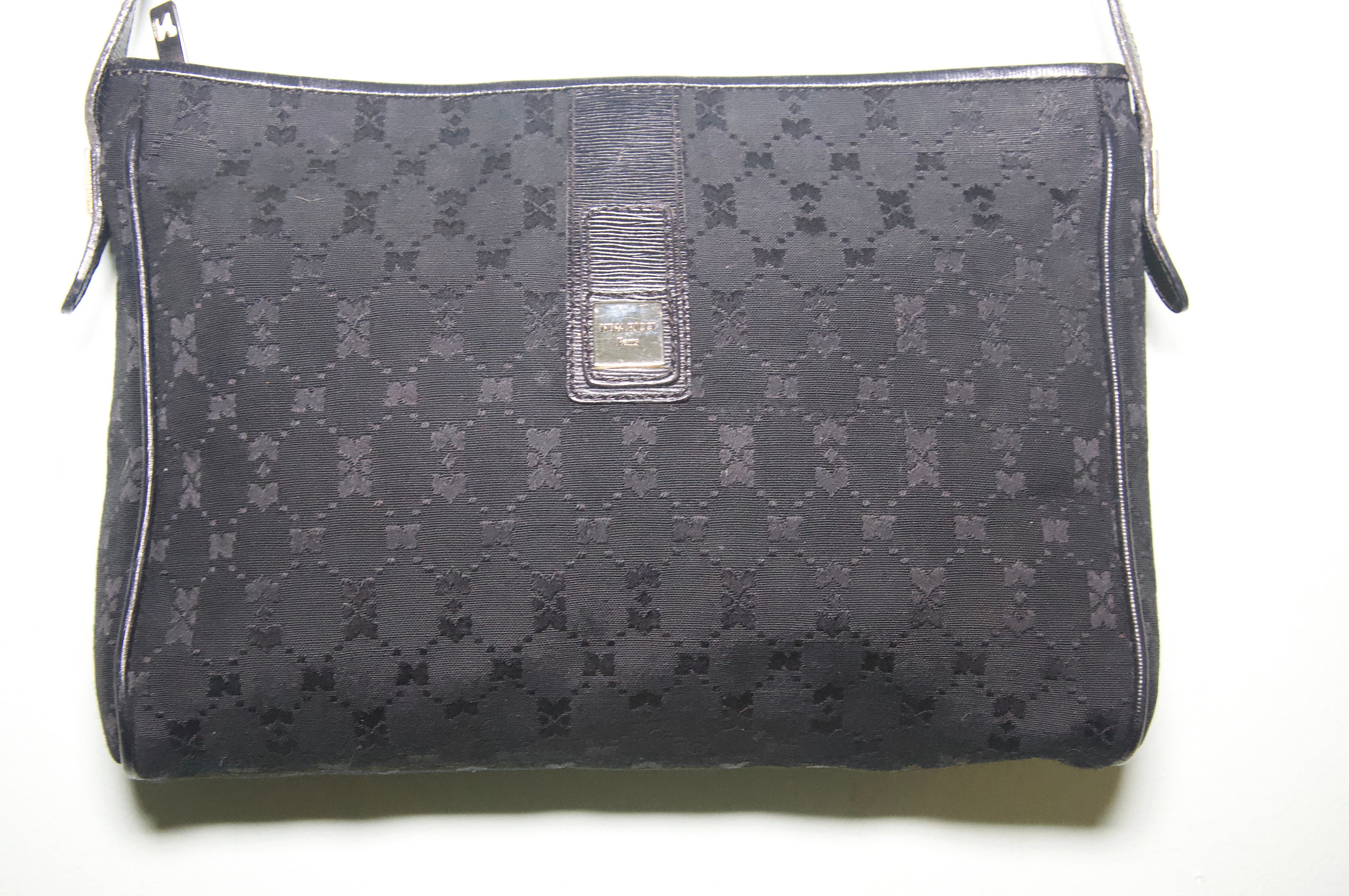 canvas and leather purse