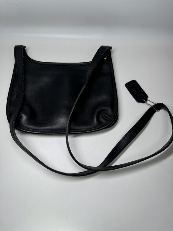Coach Black Leather Small Flap Bag - Etsy