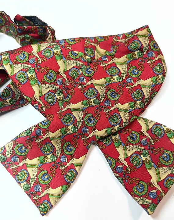 Burberrys Silk Horse Bow Tie - image 2