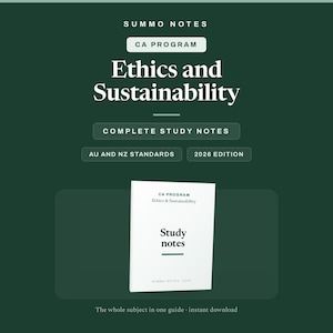 CA ANZ Ethics and Sustainability Study Notes pdf | Studiegids Ca-programma | Direct downloaden in 2026