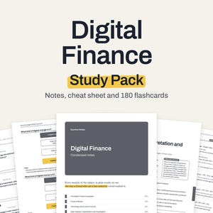 CPA Australia Digital Finance (DF) studienotities, spiekbriefje, index en 180 flashcards (PDF)