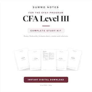 CFA Level 3 Study Notes 2026, Level 3 Exam Prep | Study Guide, Flashcards, Formula Sheet, Practice Questions + Solutions | Digital PDF