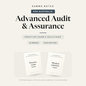 Esame pratico avanzato di revisione e assicurazione CPA Australia con soluzioni / Esame simulato AAA con risposte / PDF digitale 2026