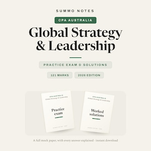 Exame Prático de Estratégia e Liderança Global da CPA Austrália e Soluções Detalhadas | Simulado GSL com Respostas | PDF Digital 2026