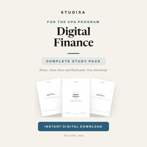 CPA Australia DigitalFinance Studie Notizen, Spickzettel und Karteikarten | DF Lernpaket | Sofort Digital PDF 2026