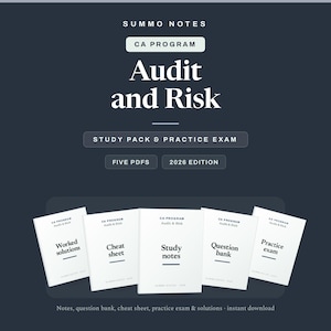 Aantekeningen en vragenbank CA ANZ-audit en risicoonderzoek | Oefenexamen, uitgewerkte oplossingen, spiekbriefje | Chartered Accountants Program Australië