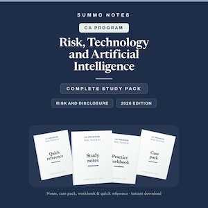 CA ANZ Risk Technology and AI Study Notes, Case Studies & Practice Workbook | Ca Program Study Pack | Instant Download pdf