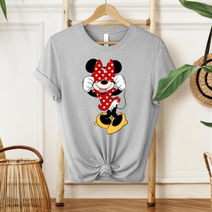 Retro Minnie Mouse Shirt, Polka Dot Red Dress Tee, Disney World Vacation Apparel image 5