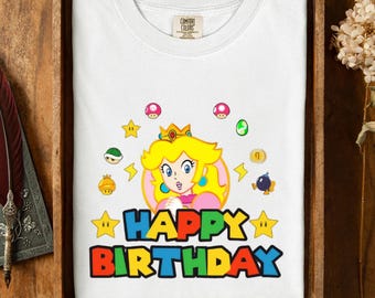 Video Game Princess Shirt, Gamer Girl Birthday Tee, Level Up Pink Power Top