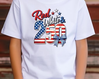 USA 250th Anniversary Patriotic Tee, Red White & 250th Fourth of July Shirt