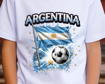 Argentina Soccer Fever T-Shirt, Argentine Flag Football Graphic Tee, Albiceleste Sports Fan Apparel