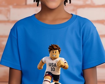 USA Soccer Player Graphic T-Shirt: Let's Go! Kids Apparel