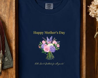 Happy Mother's Day Floral Bouquet Shirt, Cottagecore Botanical Graphic Tee