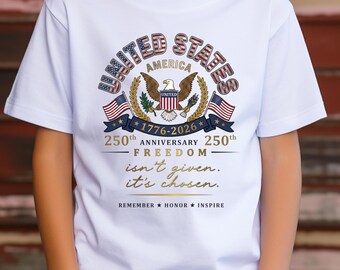 USA 250th Anniversary Eagle Crest Shirt - 1776 to 2026 Freedom Quote Tee
