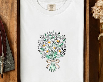 First Mother's Day Bouquet Shirt, Boho Floral Newborn Mama Tee
