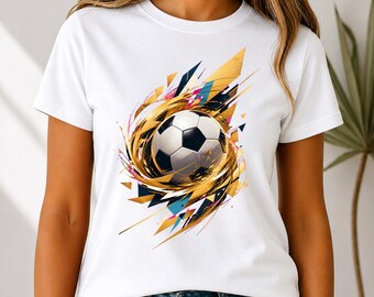 Modern Soccer Ball Art PNG, Abstract Sports Design, Football T-Shirt Graphic (Digital Download)
